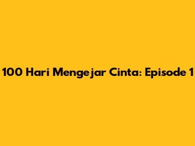 100 Hari Mengejar Cinta: Episode 1