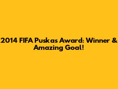 2014 FIFA Puskas Award: Winner & Amazing Goal!