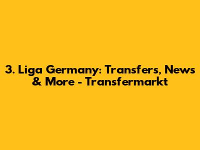 3. Liga Germany: Transfers, News & More - Transfermarkt