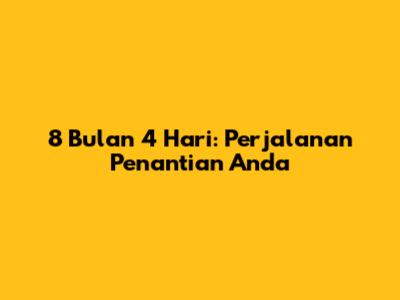 8 Bulan 4 Hari: Perjalanan Penantian Anda