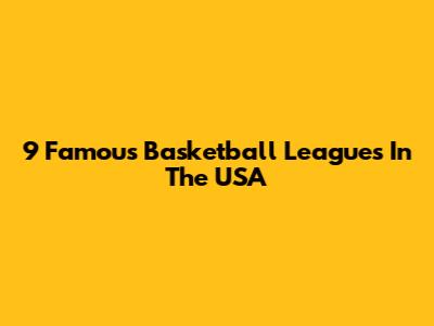 9 Famous Basketball Leagues In The USA