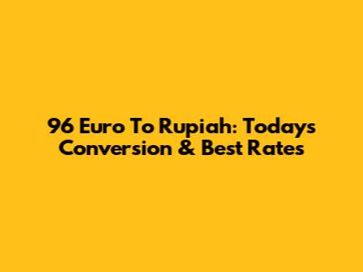 96 Euro To Rupiah: Today's Conversion & Best Rates