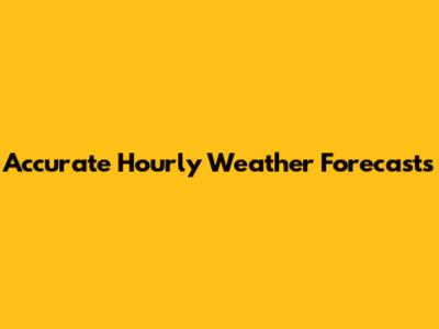 Accurate Hourly Weather Forecasts