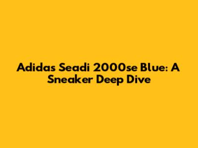 Adidas Seadi 2000se Blue: A Sneaker Deep Dive