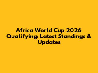 Africa World Cup 2026 Qualifying: Latest Standings & Updates
