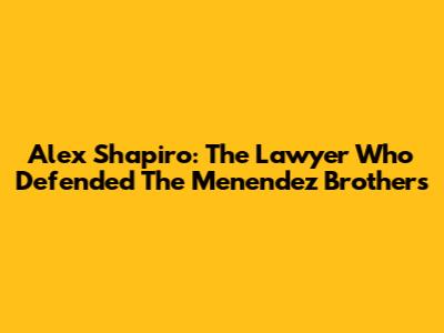 Alex Shapiro: The Lawyer Who Defended The Menendez Brothers
