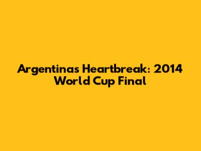 Argentina's Heartbreak: 2014 World Cup Final