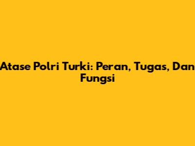 Atase Polri Turki: Peran, Tugas, Dan Fungsi