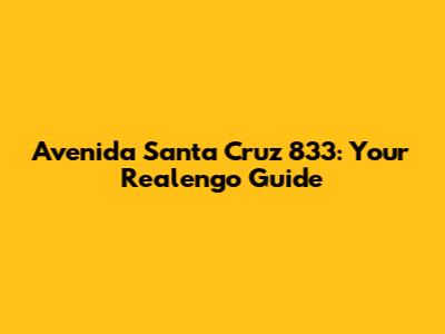 Avenida Santa Cruz 833: Your Realengo Guide