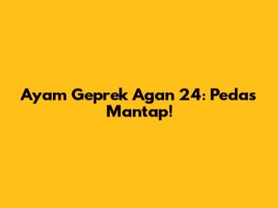 Ayam Geprek Agan 24: Pedas Mantap!