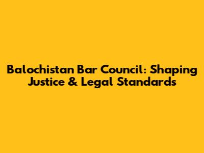Balochistan Bar Council: Shaping Justice & Legal Standards