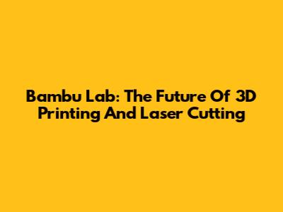 Bambu Lab: The Future Of 3D Printing And Laser Cutting
