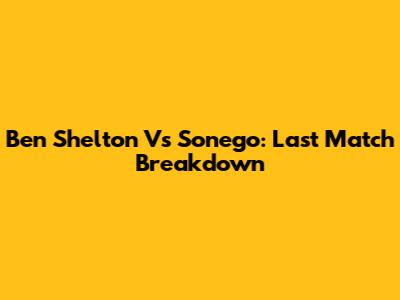 Ben Shelton Vs Sonego: Last Match Breakdown