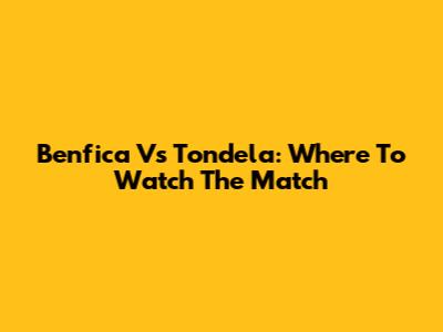 Benfica Vs Tondela: Where To Watch The Match