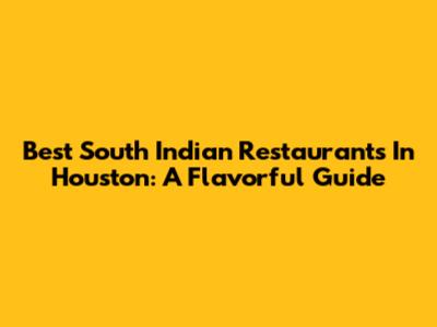 Best South Indian Restaurants In Houston: A Flavorful Guide