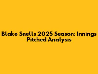 Blake Snell's 2025 Season: Innings Pitched Analysis