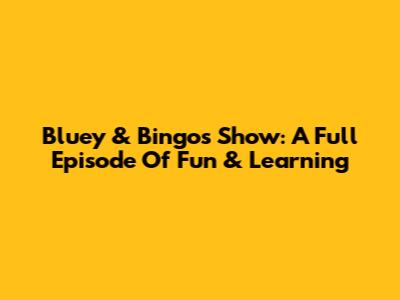 Bluey & Bingo's Show: A Full Episode Of Fun & Learning
