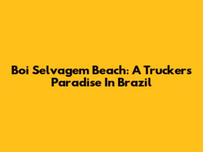 Boi Selvagem Beach: A Trucker's Paradise In Brazil