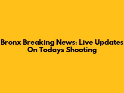 Bronx Breaking News: Live Updates On Today's Shooting