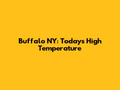 Buffalo NY: Today's High Temperature