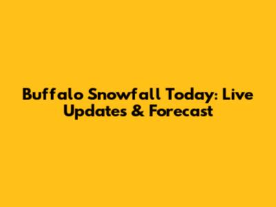 Buffalo Snowfall Today: Live Updates & Forecast