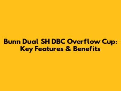 Bunn Dual SH DBC Overflow Cup: Key Features & Benefits