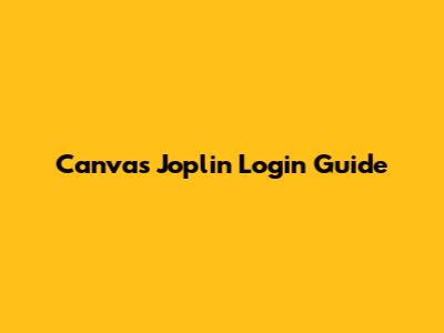 Canvas Joplin Login Guide