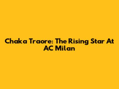 Chaka Traore: The Rising Star At AC Milan