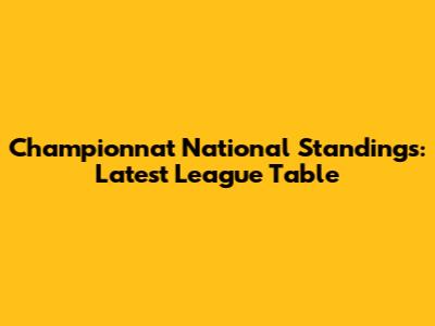Championnat National Standings: Latest League Table