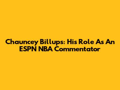 Chauncey Billups: His Role As An ESPN NBA Commentator