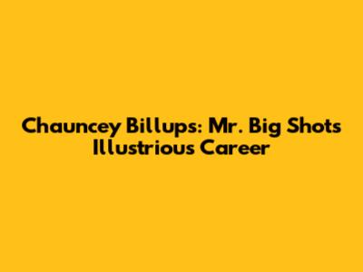 Chauncey Billups: Mr. Big Shot's Illustrious Career