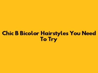 Chic B Bicolor Hairstyles You Need To Try