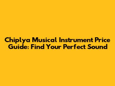 Chiplya Musical Instrument Price Guide: Find Your Perfect Sound