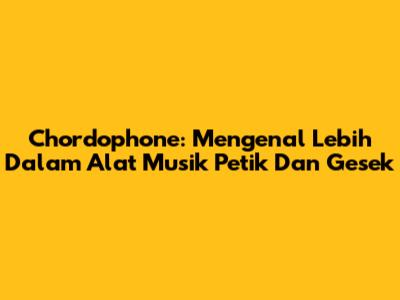 Chordophone: Mengenal Lebih Dalam Alat Musik Petik Dan Gesek