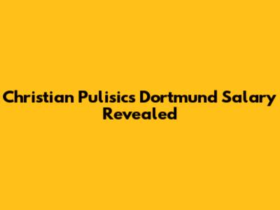 Christian Pulisic's Dortmund Salary Revealed