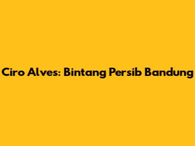Ciro Alves: Bintang Persib Bandung