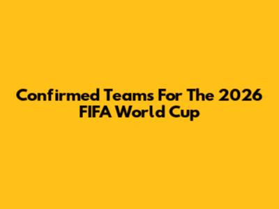 Confirmed Teams For The 2026 FIFA World Cup