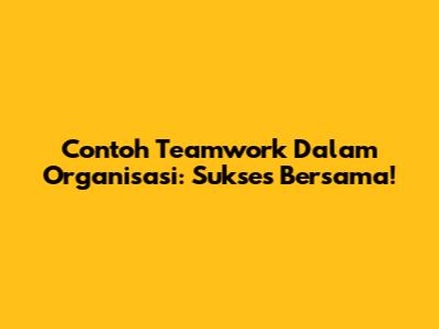 Contoh Teamwork Dalam Organisasi: Sukses Bersama!