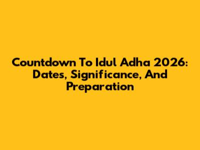 Countdown To Idul Adha 2026: Dates, Significance, And Preparation