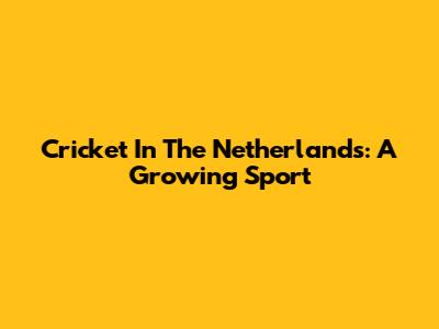 Cricket In The Netherlands: A Growing Sport