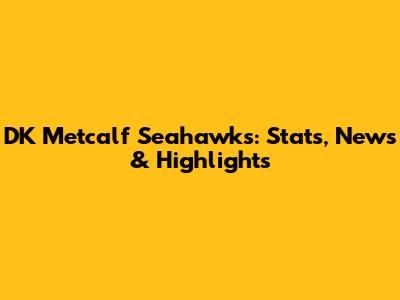 DK Metcalf Seahawks: Stats, News & Highlights