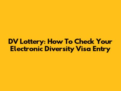 DV Lottery: How To Check Your Electronic Diversity Visa Entry