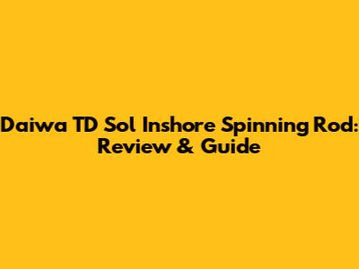 Daiwa TD Sol Inshore Spinning Rod: Review & Guide