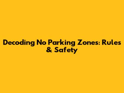 Decoding No Parking Zones: Rules & Safety