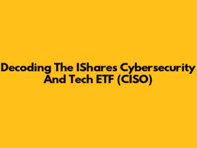 Decoding The IShares Cybersecurity And Tech ETF (CISO)