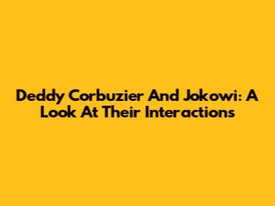 Deddy Corbuzier And Jokowi: A Look At Their Interactions