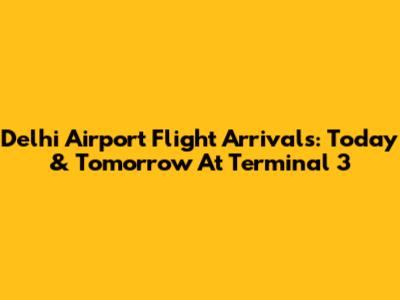 Delhi Airport Flight Arrivals: Today & Tomorrow At Terminal 3