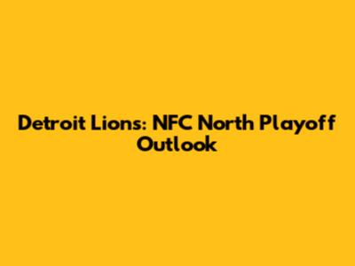Detroit Lions: NFC North Playoff Outlook