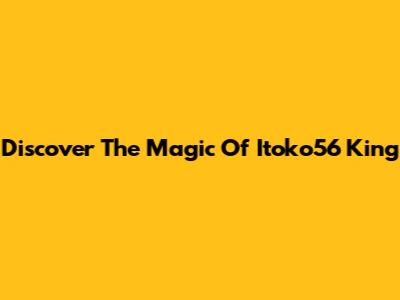 Discover The Magic Of Itoko56 King