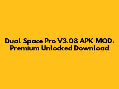 Dual Space Pro V3.08 APK MOD: Premium Unlocked Download